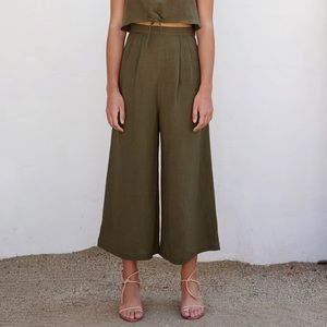 First Rite Cropped Culotte Wide Leg Pants